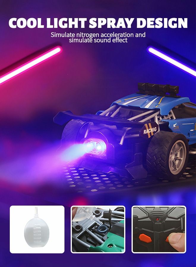 Remote Control Car,High Speed RC Car Scale Race Car Supercar Vehicle with Spray Steam,LED Light,RC Racing Car