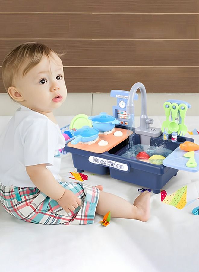 Kitchen Play Sink Toys, Fun & Educative Kids Toy Sink,Sink Toys with Cooking Stove Accessories, Dish Rack, Pot and Pan, Pretend Role Play Toy