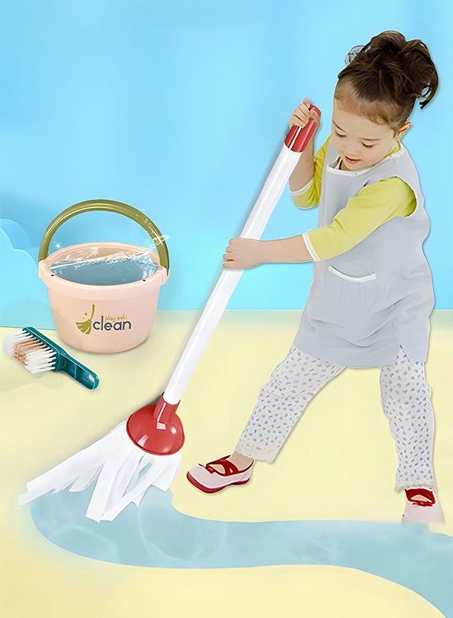 Kids Cleaning Set for Toddlers,Kids Broom Toy Set,Pretend Role Play Household House Keeping Toy Home Cleaning Products for Toddlers Kids Children with brush, Spray Bottle