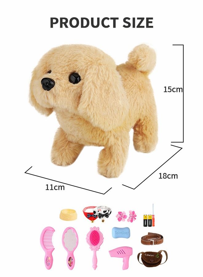 Walking Toy Dog,Walking, Barking,Tail Wagging, Kids Girls Plush Electronic Interactive Dog, Realistic Puppy Dog Toy for Kids,Plush Dog Animal Pet Toy