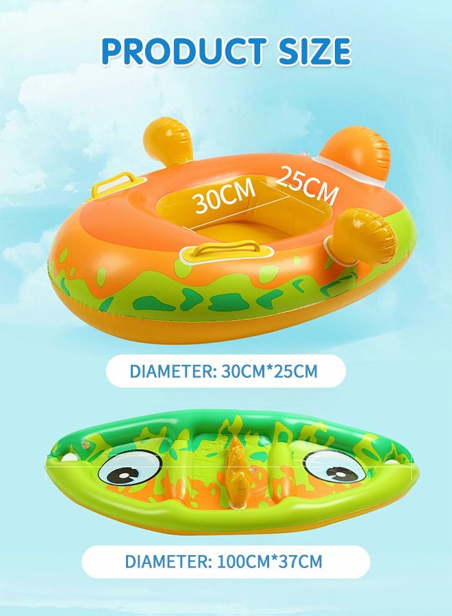 Inflatable Baby Pool Float Swimming Ring with Sun Canopy with Inflator Pump,Dinosaur Infant Pool Float for Kids,Babys' Inflatable Seat,Pool Supplies
