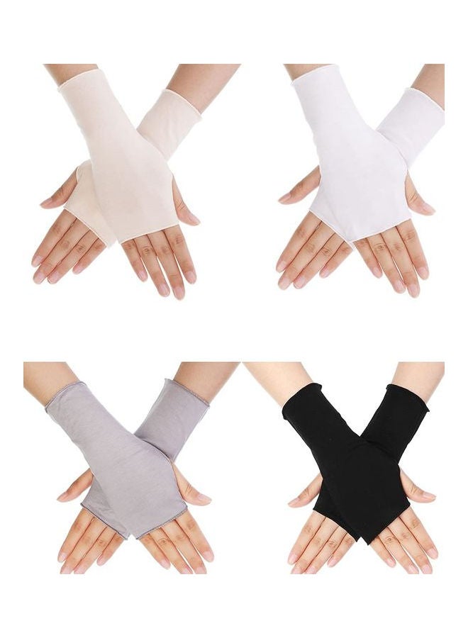Pair Of Casual Solid Pattern Gloves Multicolour