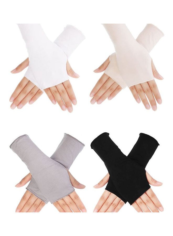 Pair Of Casual Solid Pattern Gloves Multicolour