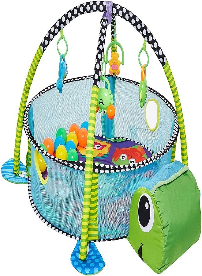 3-in-1 Baby Activity Gym Mat with 4 Hanging Toys & 12 Balls