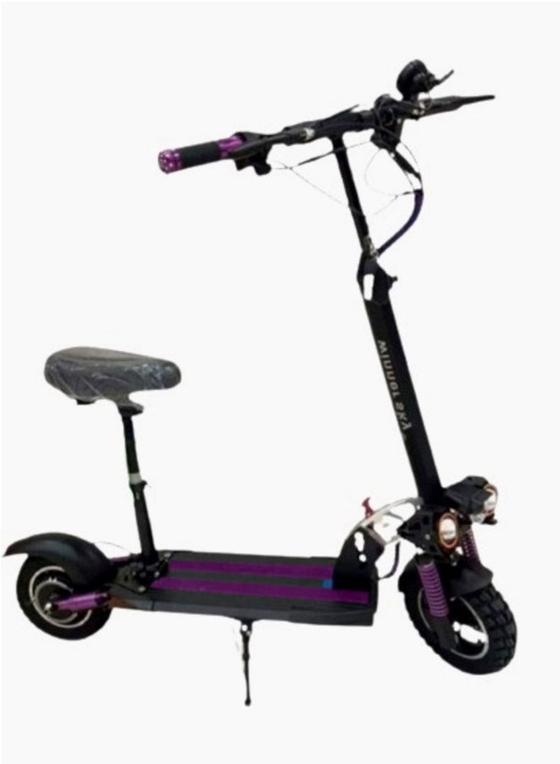 Electric Scooter E10 3 lights Upgraded Version 65KM Battery 48W Motor 1200W Extra Smooth Purple