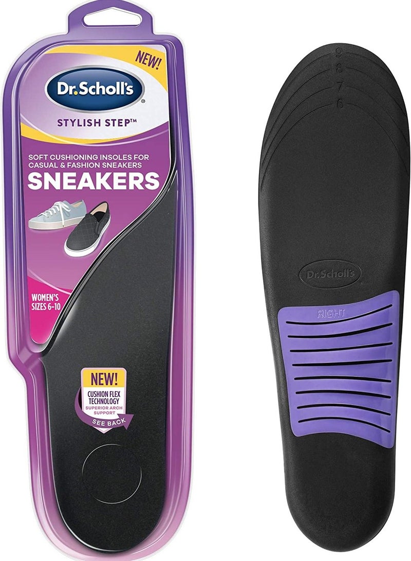 Dr. Scholl's Soft Cushioning Insoles for Sneakers, Superior Shock Absorption and Cushioning (Women's Size 6-10)