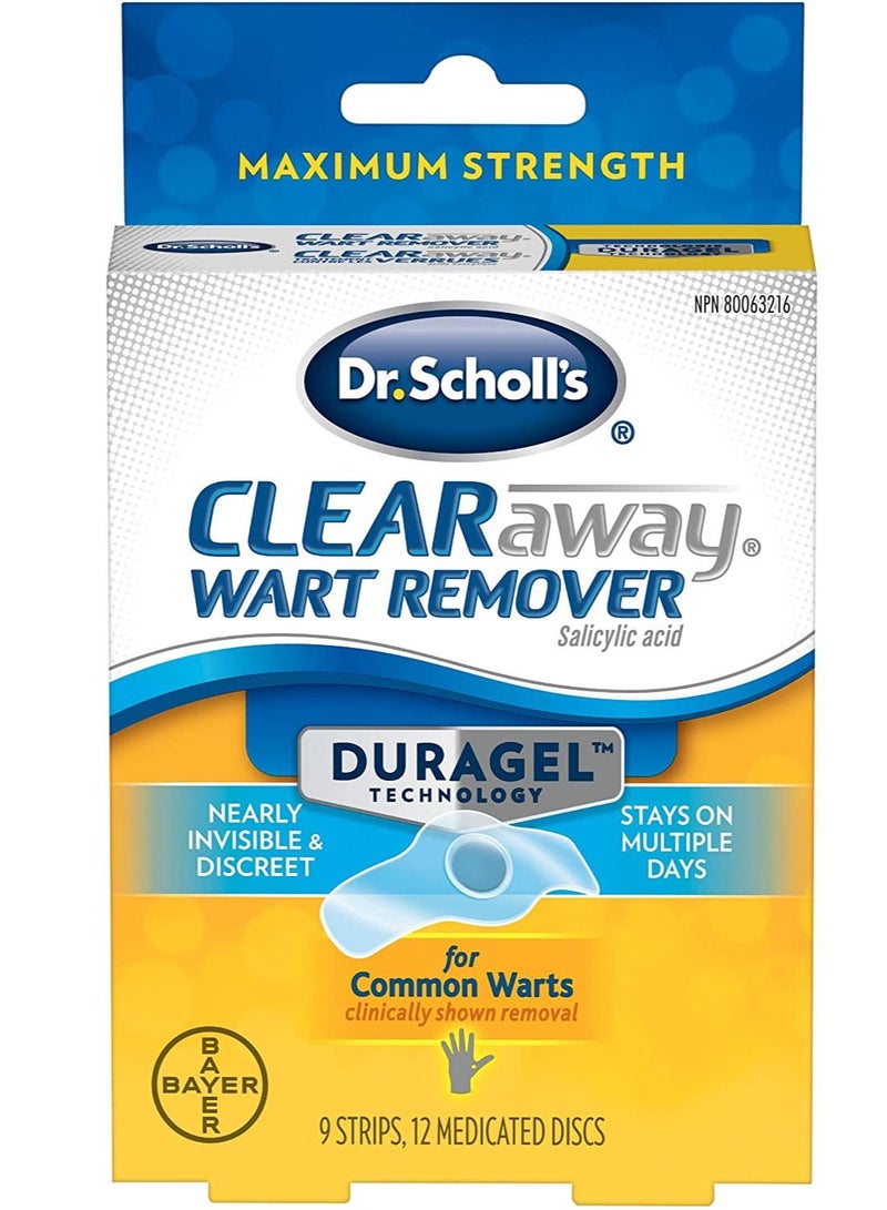 ClearAway Wart Remover with Duragel Technology, 9ct, Clinically Proven Wart Removal of Common Warts with Discreet Thin and Flexible Cushions, Optimal for Fingers and Toes