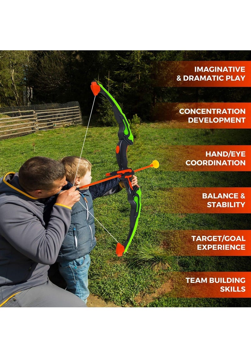 Bow and Arrow Set for Kids, Light Up Archery Toy Set, Includes 6 Suction Cup Arrows, Target and Quiver, Outdoor Toys for Kids, Gifts for Boys and Girls Ages 7+ Years Old