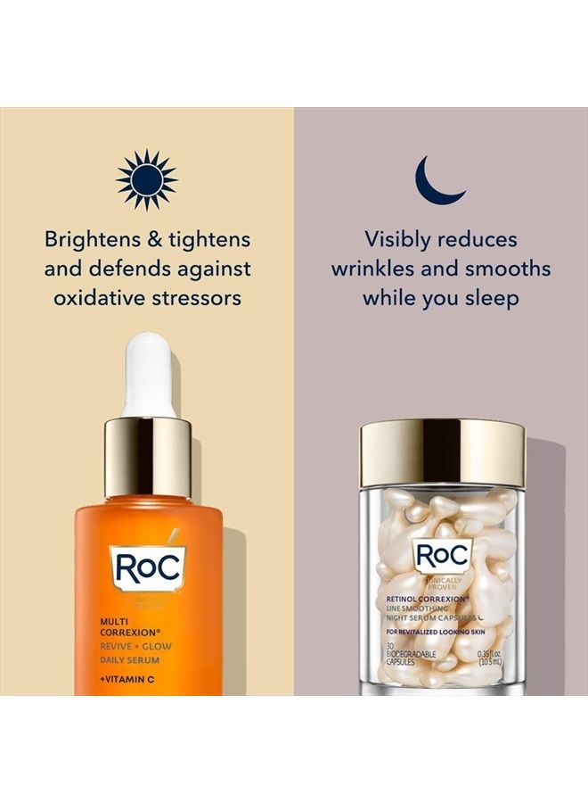Multi Correxion Revive + Glow 10% Active Vitamin C Serum for Face, Daily Anti-Aging Wrinkle and Skin Tone Skin Care Treatment, Brightening Serum for Dark Spots, 1 Fluid Ounce