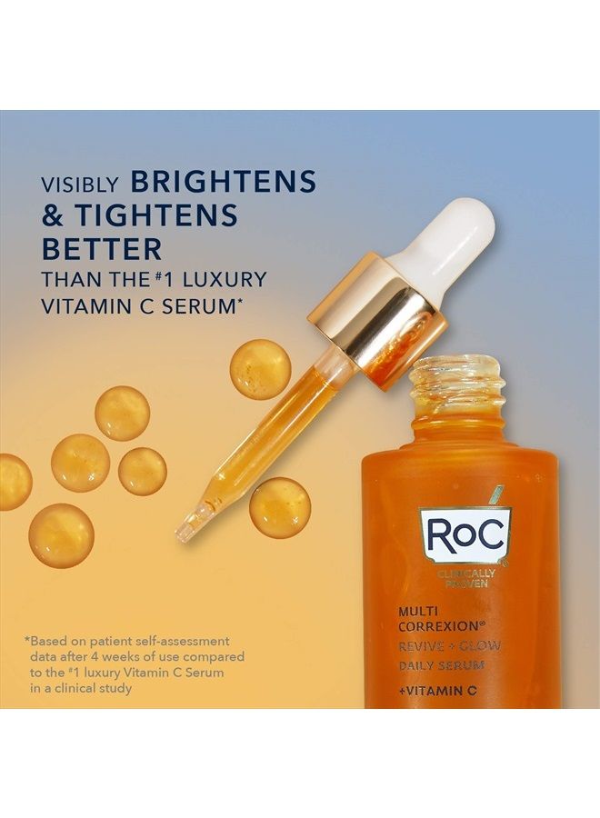 Multi Correxion Revive + Glow 10% Active Vitamin C Serum for Face, Daily Anti-Aging Wrinkle and Skin Tone Skin Care Treatment, Brightening Serum for Dark Spots, 1 Fluid Ounce