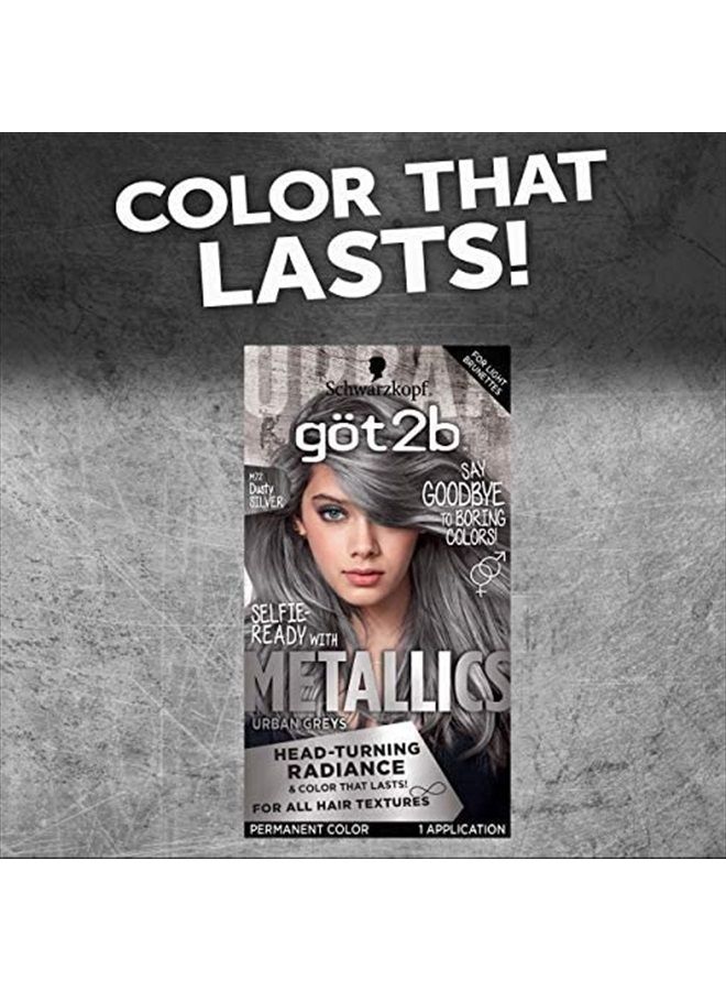 Got2b Metallics Permanent Hair Color, M72 Dusty Silver