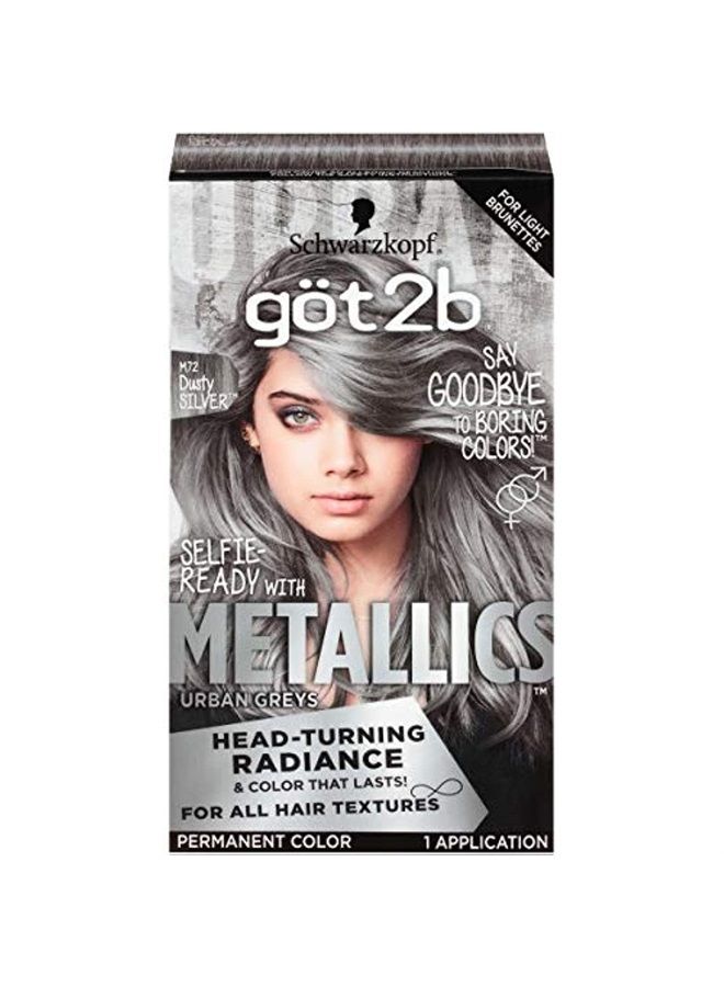 Got2b Metallics Permanent Hair Color, M72 Dusty Silver