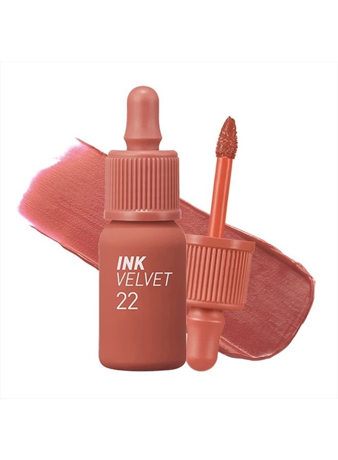 Ink the Velvet Lip Tint | High Pigment Color, Longwear, Weightless, Not Animal Tested, Gluten-Free, Paraben-Free | #022 BOUQUET NUDE, 0.14 fl oz