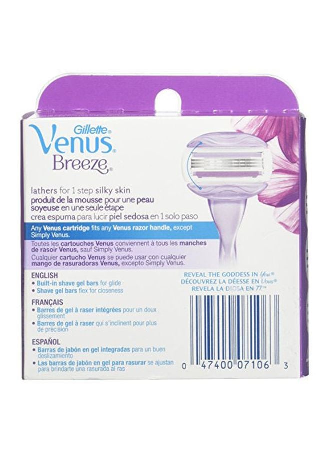 Pack Of 4 Venus Breeze Razor Cartridges Pink/White