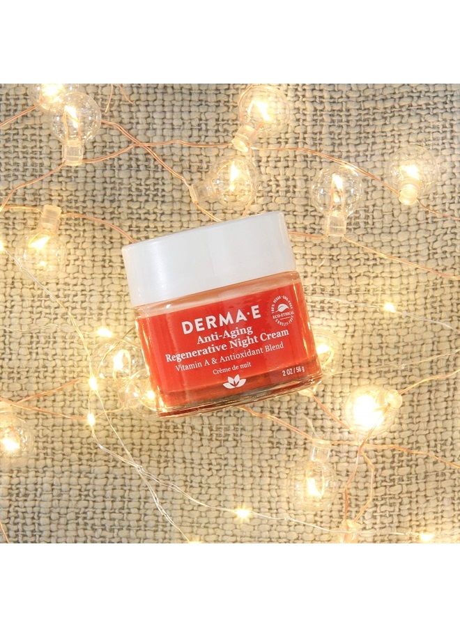 DERMA E Anti-Aging Regenerative Night Cream – Firming Astaxanthin Moisturizer for Face – Lightweight Overnight Anti-Wrinkle Cream with Jojoba Oil and Vitamin E, 2 oz