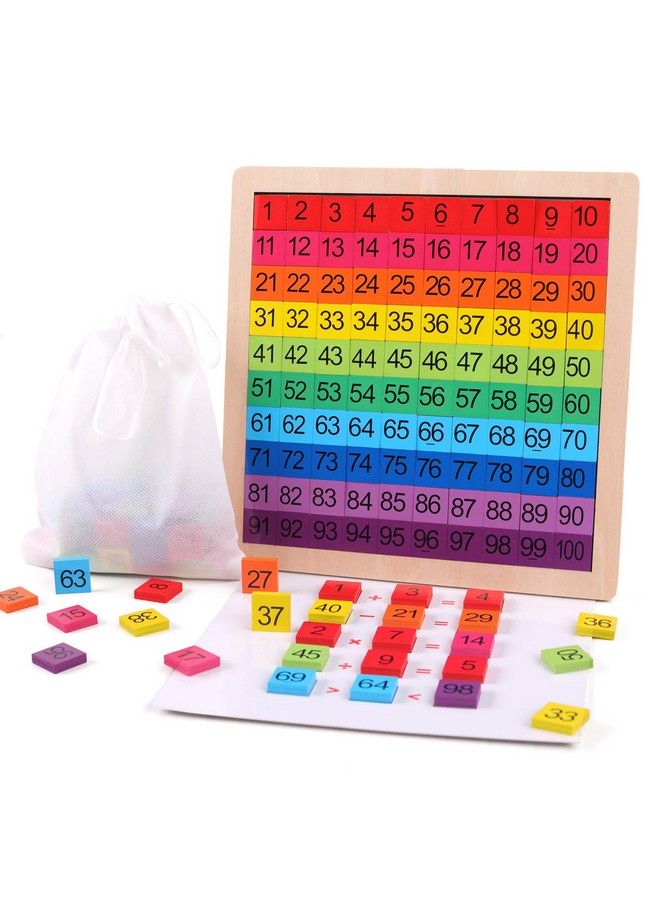 Wooden Montessori Math Counting Hundred Board Toys, 1100 Consecutive Numbers Learning & Educational Game Toy For Kids Toddlers 3 Year Old With Storage Bag