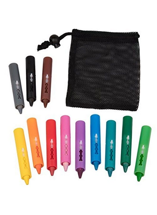 Bath Crayons Super Set Set Of 12 Draw In The Tub Colors With Bathtub Mesh Bag, Unique Won Disintegrate In Water Formula Easter Basket