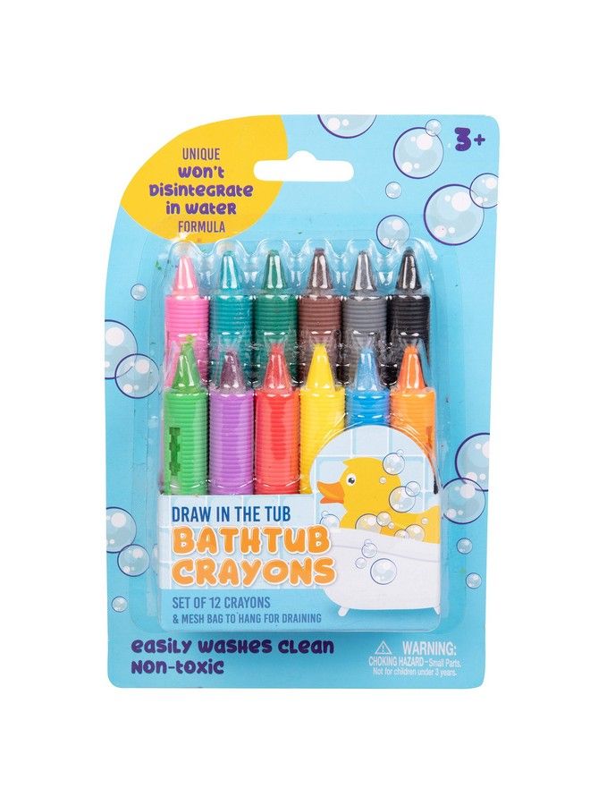 Bath Crayons Super Set Set Of 12 Draw In The Tub Colors With Bathtub Mesh Bag, Unique Won Disintegrate In Water Formula Easter Basket