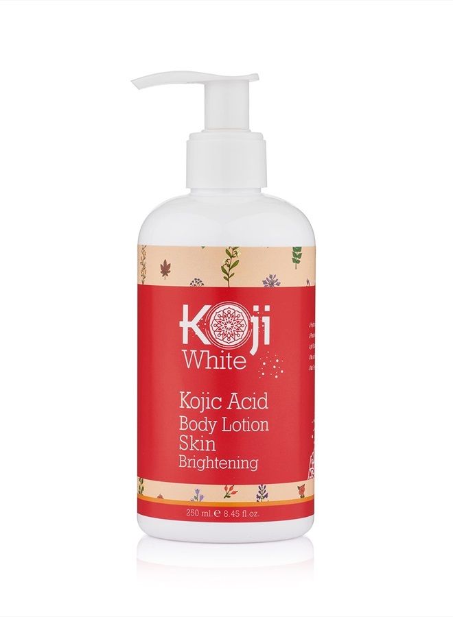 Kojic Acid Skin Brightening Body Lotion - Daily Moisturizer & Glowing Skin, Dark Spots, Uneven Skin Tone, Vegan, Not Tested on Animals, 8.45 Fl Oz Bottle