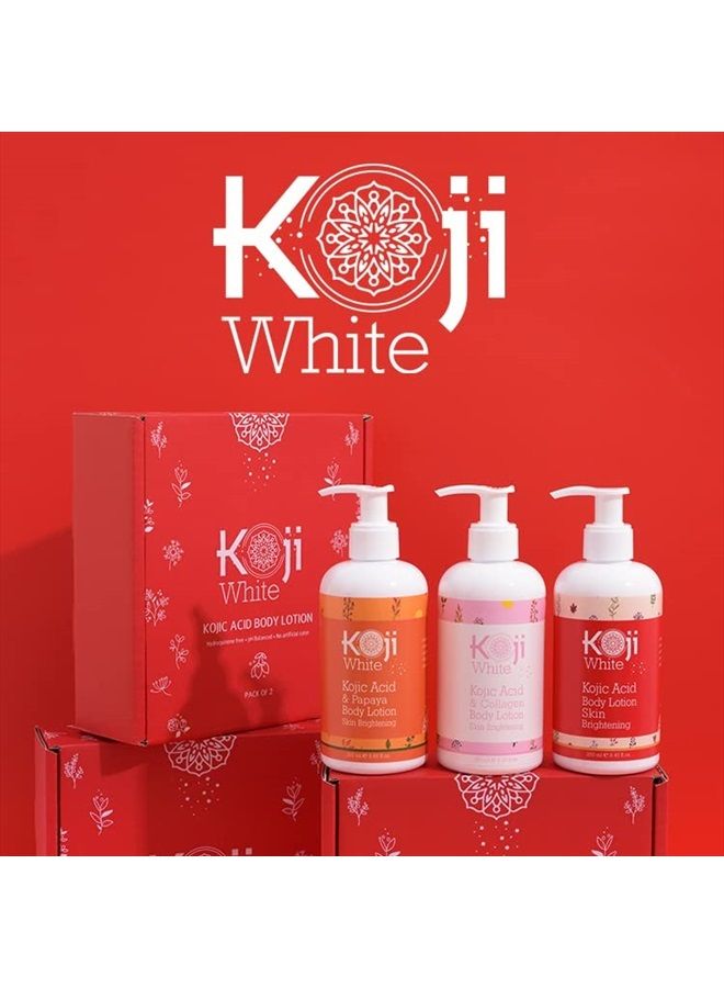 Kojic Acid Skin Brightening Body Lotion - Daily Moisturizer & Glowing Skin, Dark Spots, Uneven Skin Tone, Vegan, Not Tested on Animals, 8.45 Fl Oz Bottle