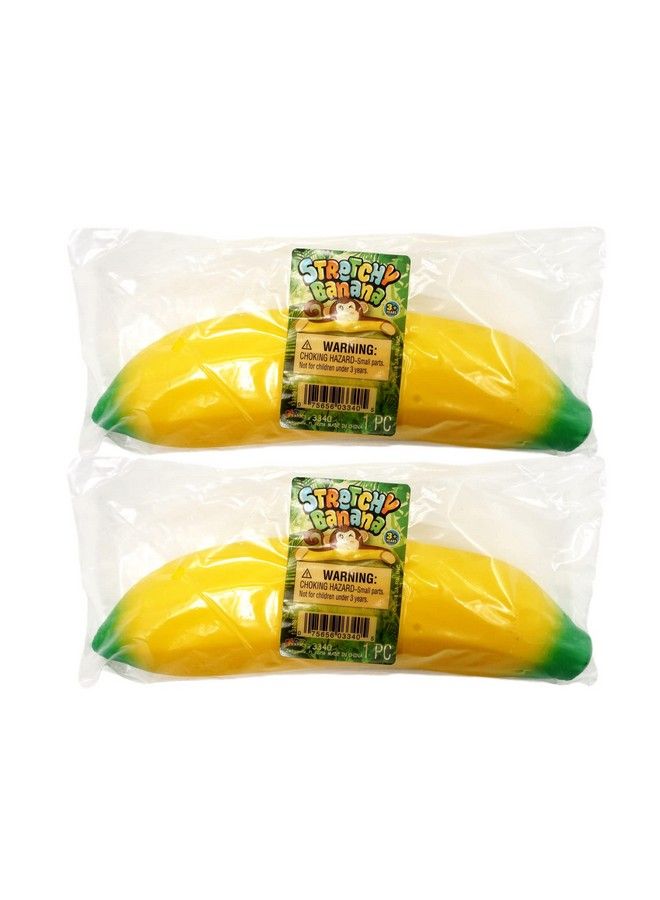 Stretchy Banana Squishy Toys (2 Units) Anxiety Stress Relief Toys ; Sensory Toys For Autistic Children Kids And Fidget Stress Toys For Adults. Great Party Favor Supply. Plus 1 Ball. 33402P