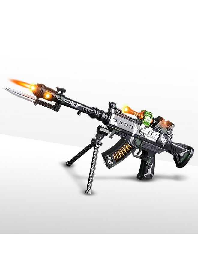 Special Forces Toy Machine Gun With Leds, Sound & Bayonet ; 22” Kids’ Light Up Military Assault Rifle ; Cool Stand & Shoulder Strap ; Batteries Included ; Great Gift For Boys And Girls