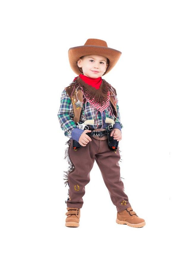 Old Western Action Belt Set For Kids With 2 Toy Pistols, Sheriff Badge, Gun Holsters, And 3 Play Bullets, Adjustable Cowboy Belt Dressup Accessories For Woody, Sheriff, Cowboy Costume