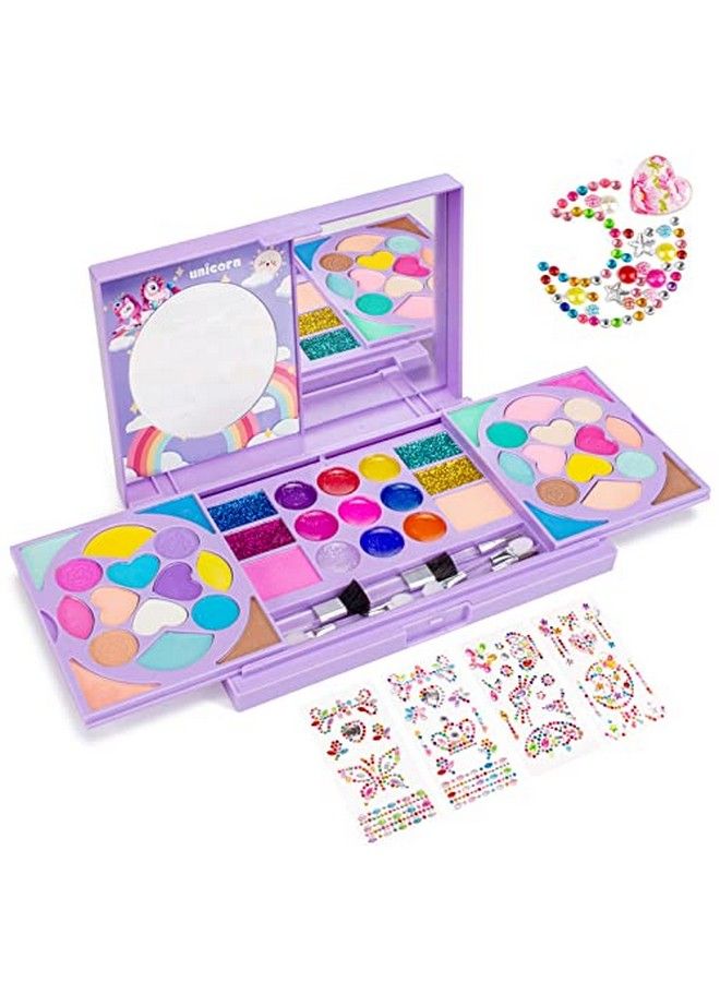 Kids Makeup Kit For Girl Princess Real Washable Cosmetic Toy Beauty Set With Mirror Non Toxic, Birthday Toys Gift For 3 4 5 6 7 8 9 10 Years Old Girls