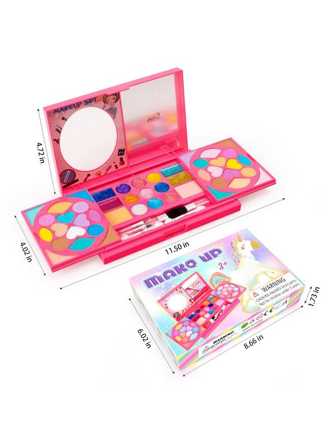 Kids Makeup Kit For Girls Princess Real Washable Cosmetic Pretend Play Toys With Mirror Safety Tested Non Toxic