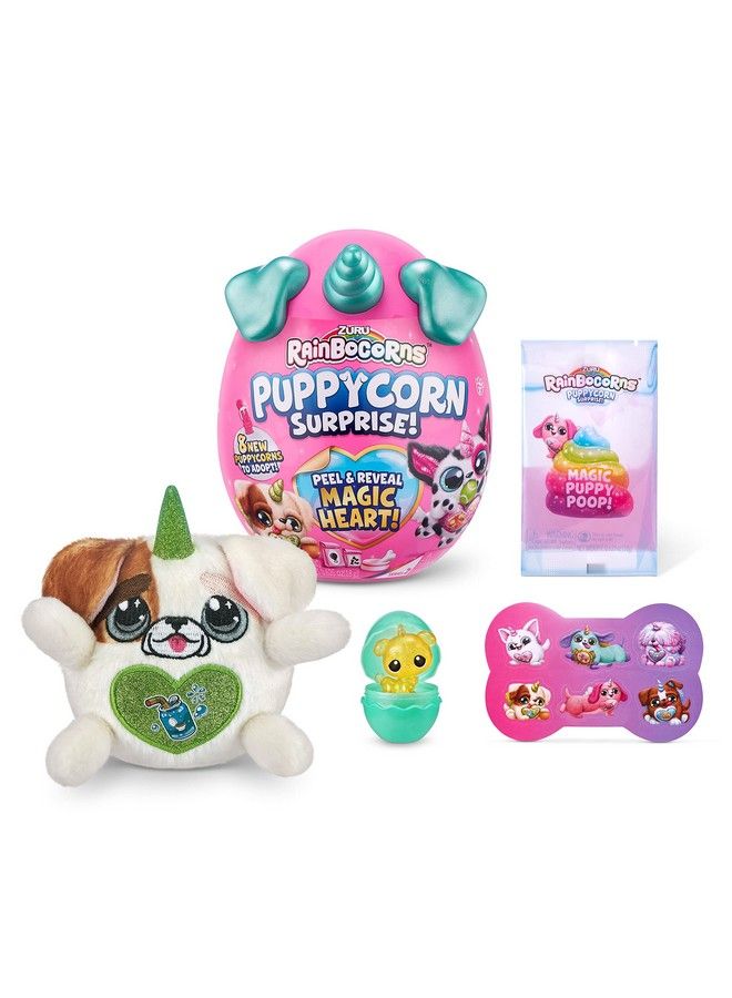 Puppycorn Surprise Series 2 (Bulldog) By Zuru, Collectible Plush Stuffed Animal, Surprise Egg, Scratch N Sniff Sticker, Color Mix Slime, Ages 3+ For Girls, Children
