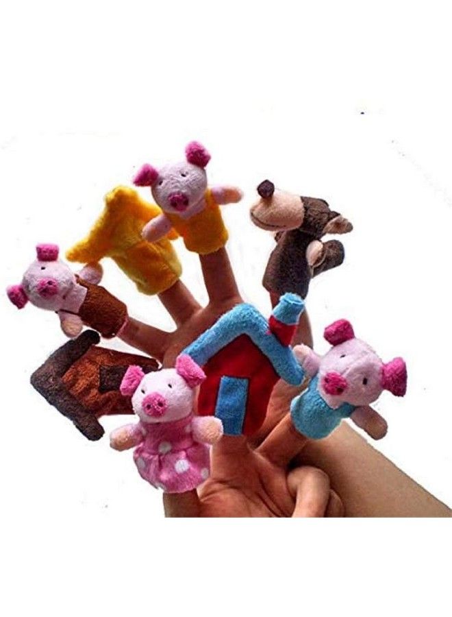 Story Telling Time Finger Puppets, The Three Little Pigs Animal Finger Puppet Toy Educational Toys Fairy Tale Toy Plush Puppet Storytelling Doll