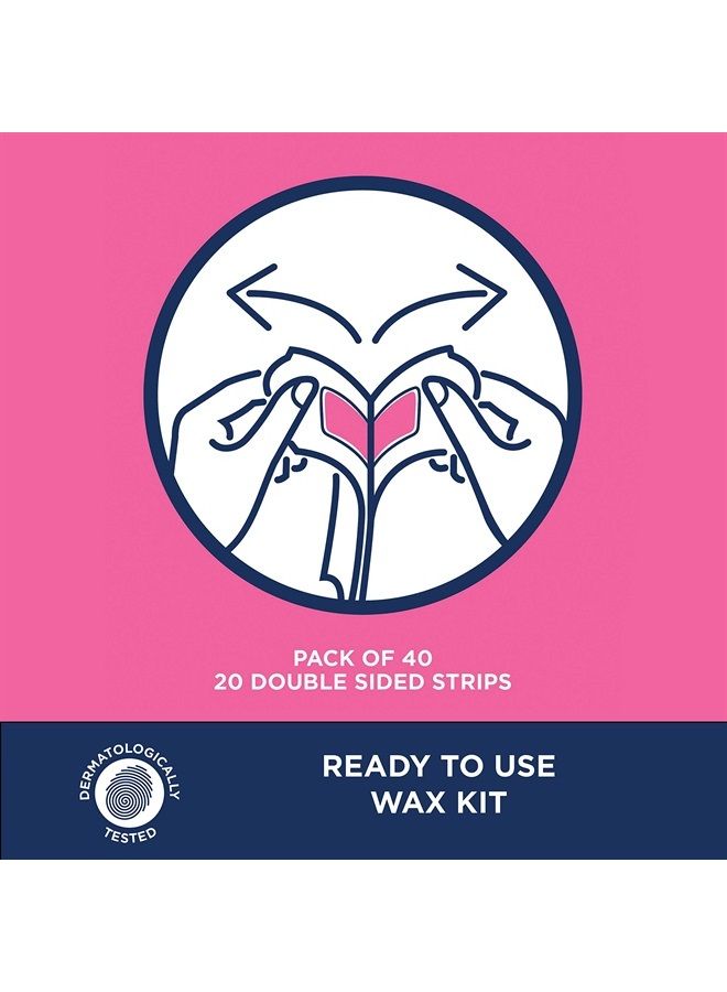 Leg and Body Hair Remover Cold Wax Strips, 40 Count (Packaging May vary)