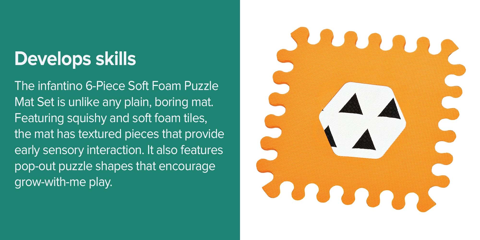 6-Piece Soft Foam Puzzle Mat Set - Multicolor 38.6x7.874x45.21cm
