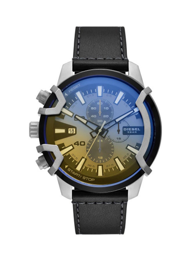 Men's Analog Round Shape Leather Wrist Watch DZ4584 55 mm