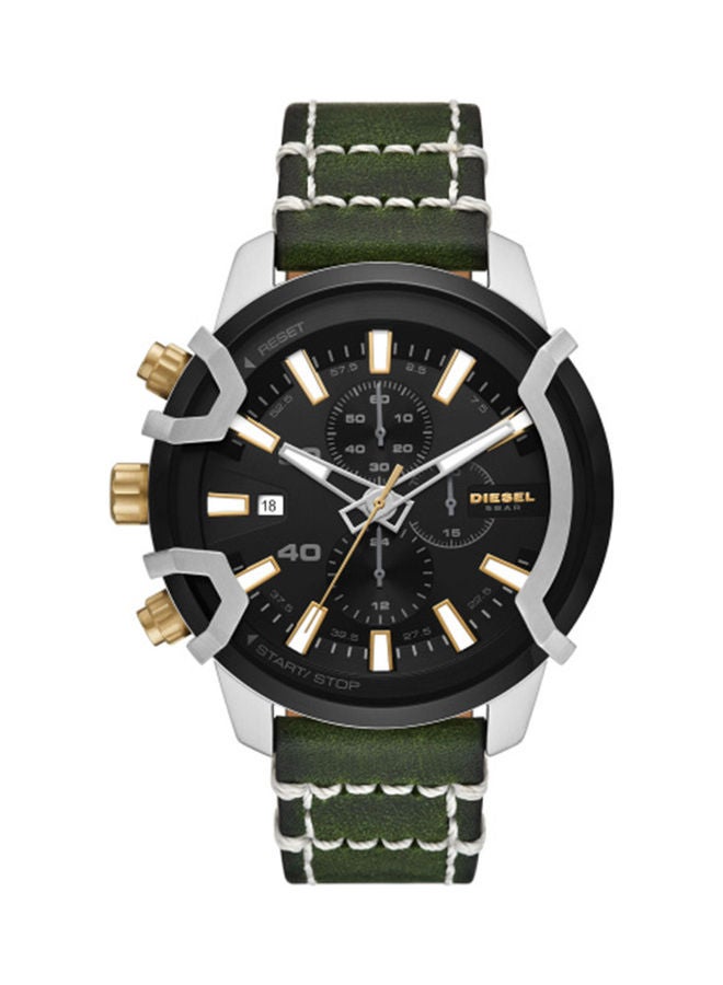 Men's Analog Round Shape Leather Wrist Watch DZ4585 64 mm