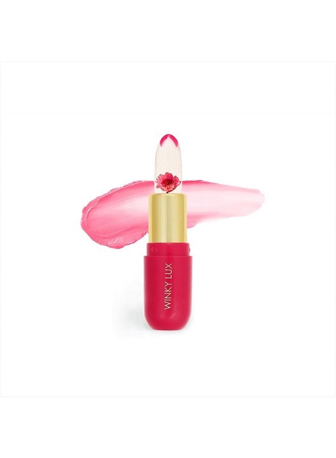 Flower Balm, pH Lip Balm, Color Changing Lipstick and Tinted Lip Balm Stain, Vegan & Cruelty Free Lip Balm, Hydrate & Plump, Sheer Pink Lipstick, Pink Flower