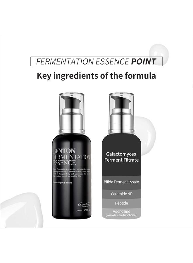 Fermentation Essence 100ml (3.38 fl.oz.) - Galactomyces Ferment Filtrate & Bifida Skin Fiirming & Vitalizing Essence, Anti-Wrinkle, Hydrating, for Dull & Dry Skin