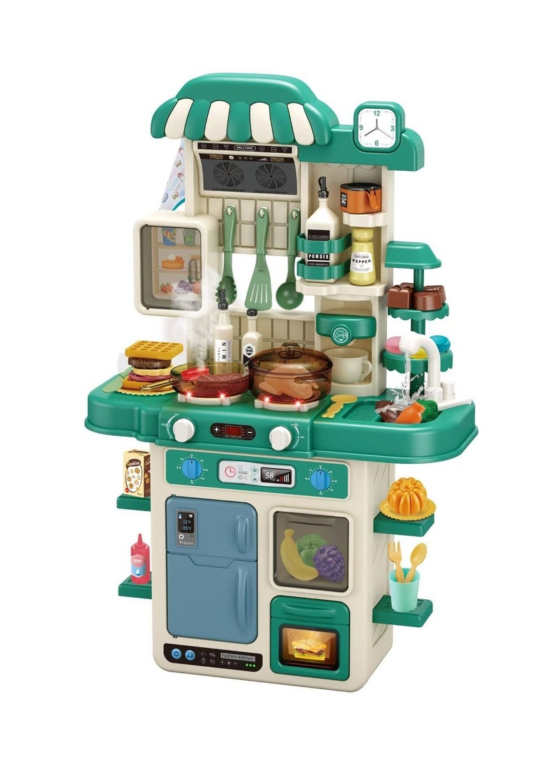 Kids Kitchen Play set, Mini Kitchen Toy Set, Toddler Cooking Pretend Play Kitchen Appliances with Light & Sound Simulation of Spray Sink Fruit Vegetable Children Role Play Toy for Girls Boys GiftKids Kitchen Play set, Mini Kitchen Toy Set, Toddler Cooking Pretend Play Kitchen Appliances with Light & Sound Simulation of Spray Sink Fruit Vegetable Children Role Play Toy for Girls Boys Gift