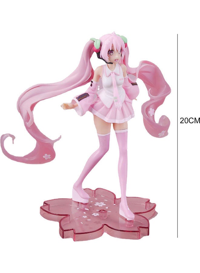 Colorful Pink Hatsune Miku Action Figurine