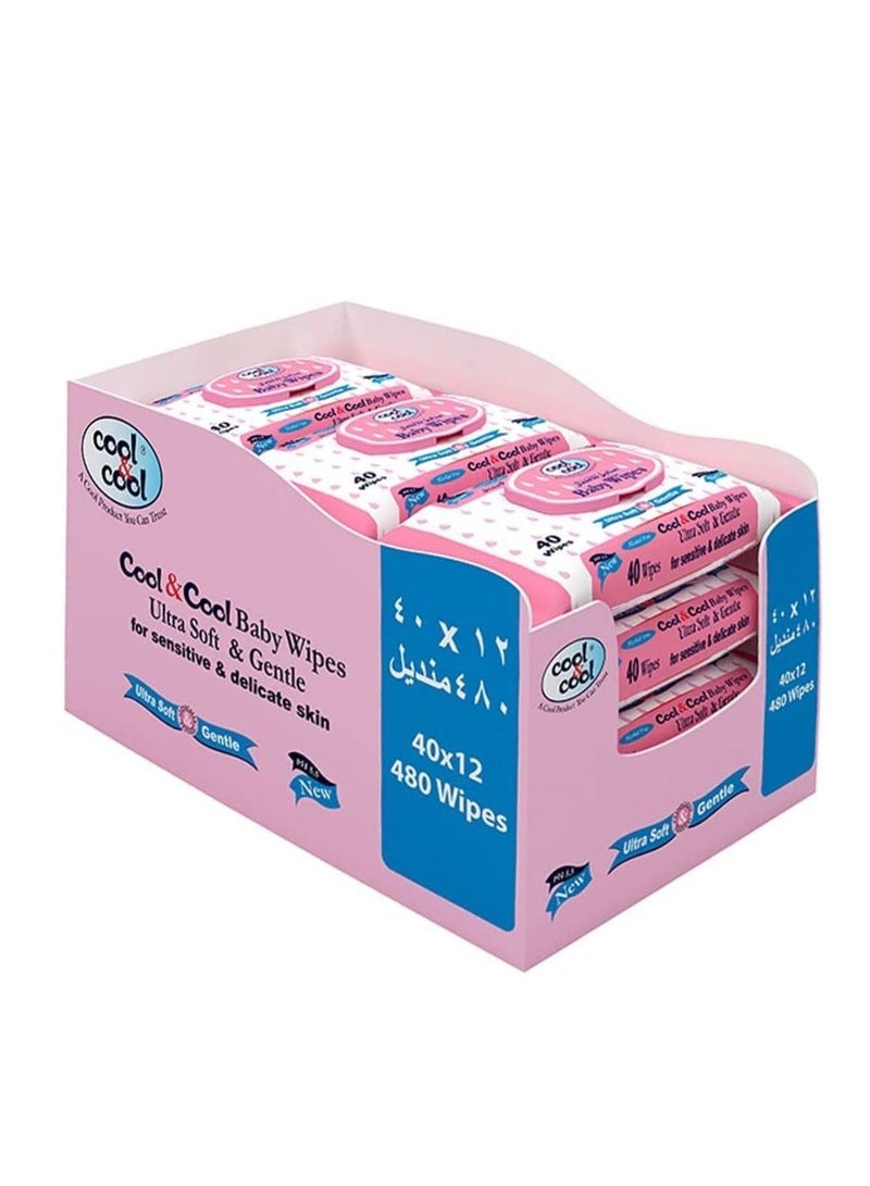 Baby Wipes 40's Pack Of 12's
