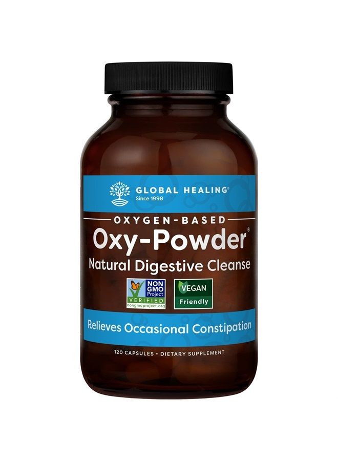 Global Healing Oxy-Powder Colon Cleanse & Detox Cleanse, Gut Cleanse & Colon Cleanser, Constipation Relief for Adults, Bloating Relief for Women, Oxy-Powder Natural Digestive Cleanse (120 Capsules)