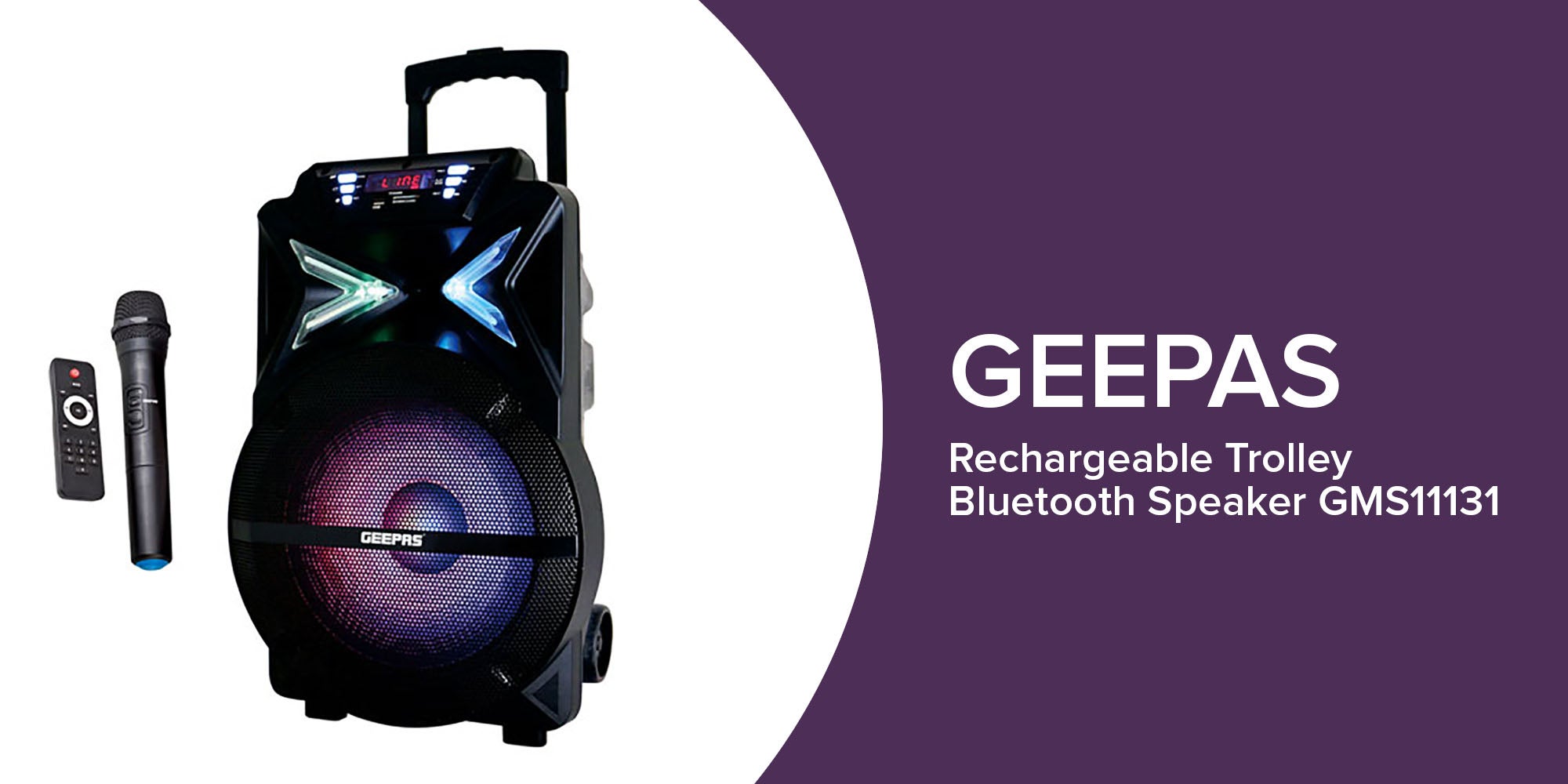 Rechargeable Trolley Bluetooth Speaker GMS11131 Black
