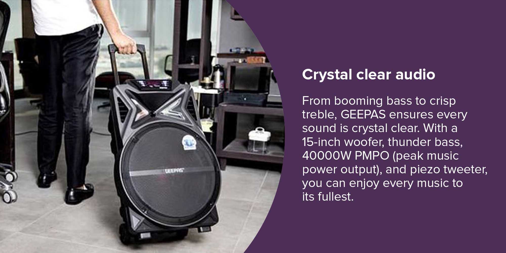 Rechargeable Trolley Bluetooth Speaker GMS11131 Black