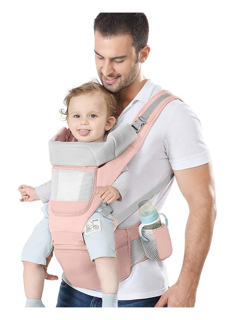 Multifunction Baby Strap Waist Stool Hip Seat Baby Carrier Suitable For 0-36 Months Baby 6 in 1 Carrying Mode Adjustable Size Very Suitable For Hiking Shopping Trip