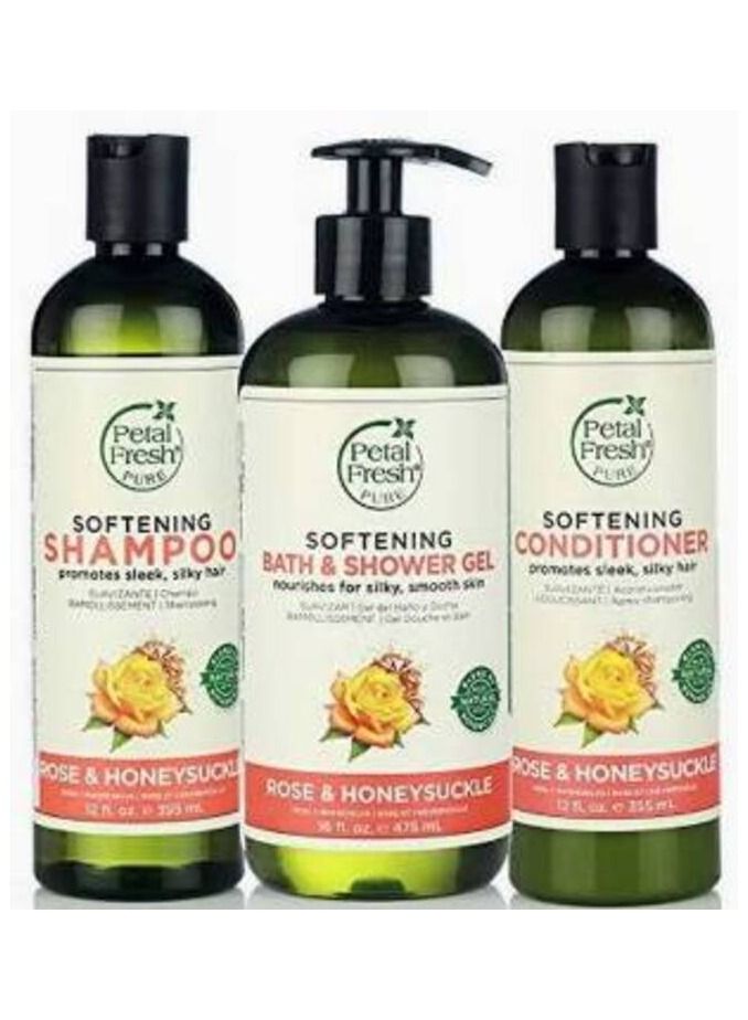 Rose Honeysuckle Shampoo+Conditioner+Shower Gel Combo