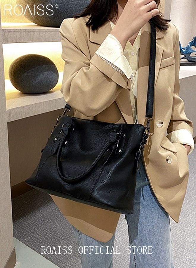 Large Crossbody Bags Ladies Shoulder Handbags Purse Set for Women Hobo Totes PU Leather Purses and Handbags Shoulder Bag Vegan Leather Tote Adjustable Waterproof Daypack