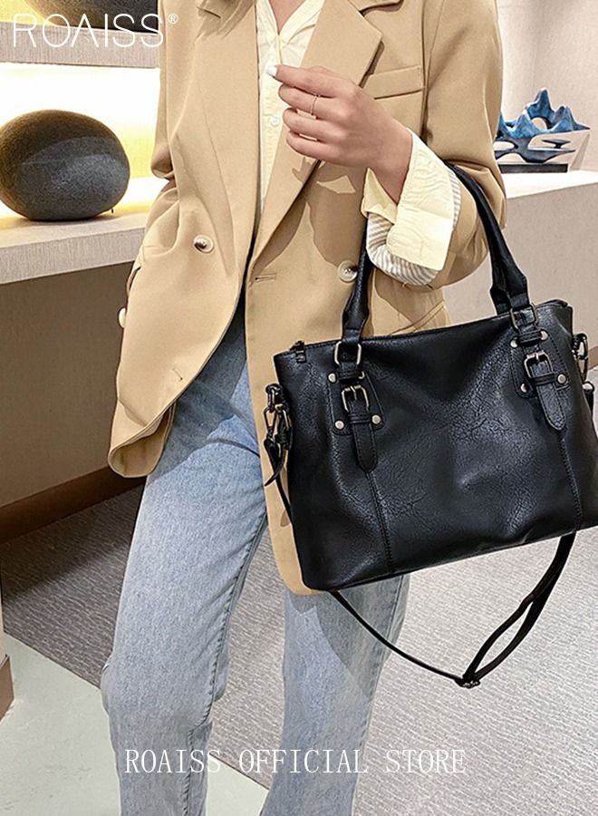 Large Crossbody Bags Ladies Shoulder Handbags Purse Set for Women Hobo Totes PU Leather Purses and Handbags Shoulder Bag Vegan Leather Tote Adjustable Waterproof Daypack