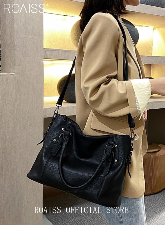 Large Crossbody Bags Ladies Shoulder Handbags Purse Set for Women Hobo Totes PU Leather Purses and Handbags Shoulder Bag Vegan Leather Tote Adjustable Waterproof Daypack