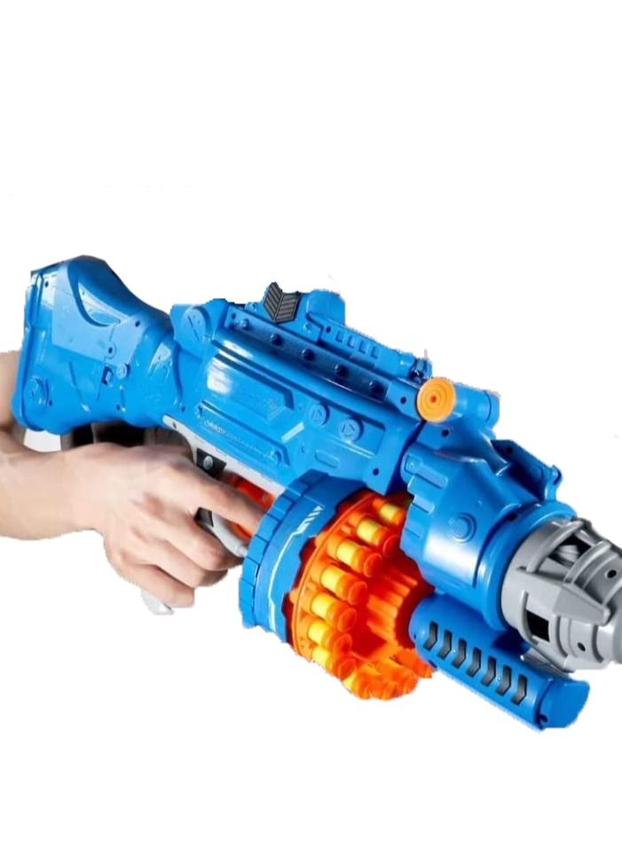 A high-speed gun with a motorized with three firing positions and 40 foam DARTS (BLUE)