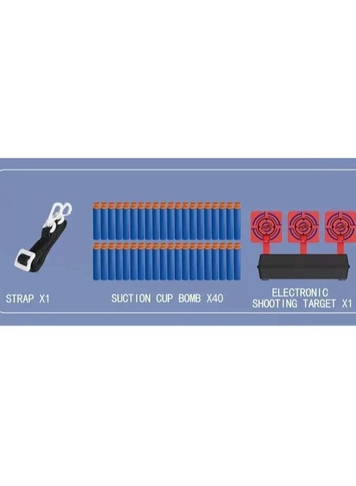 A high-speed gun with a motorized with three firing positions and 40 foam DARTS (BLUE)
